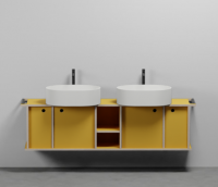 Тумба подвесная/напольная Cielo Theo 175 из материала Fenix, с 4 ящиками и открытой полкой THMF175A4/THMF175A4SF 175х63х38 см схема 3