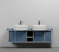 Тумба подвесная/напольная Cielo Theo 175 из материала Fenix, с 4 ящиками и открытой полкой THMF175A4/THMF175A4SF 175х63х38 см схема 8