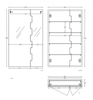 Зеркальный шкаф Cielo Arcadia SPZIPGSXC/SPZIPGDXC 110х66х14 см схема 3