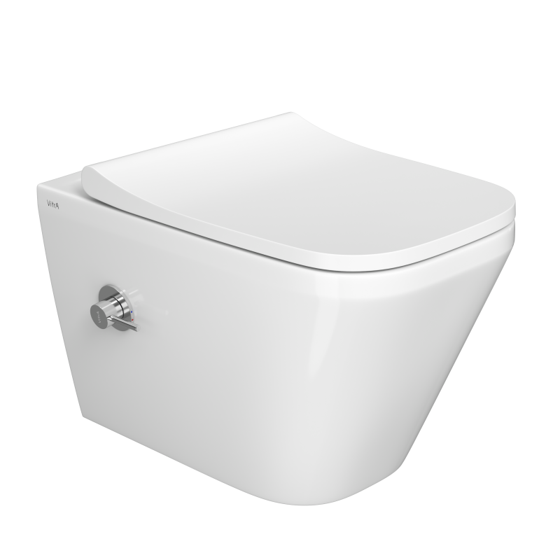 Подвесной унитаз VitrA Integra Square безободковый Rim-ex с функией биде 7082B003-7209