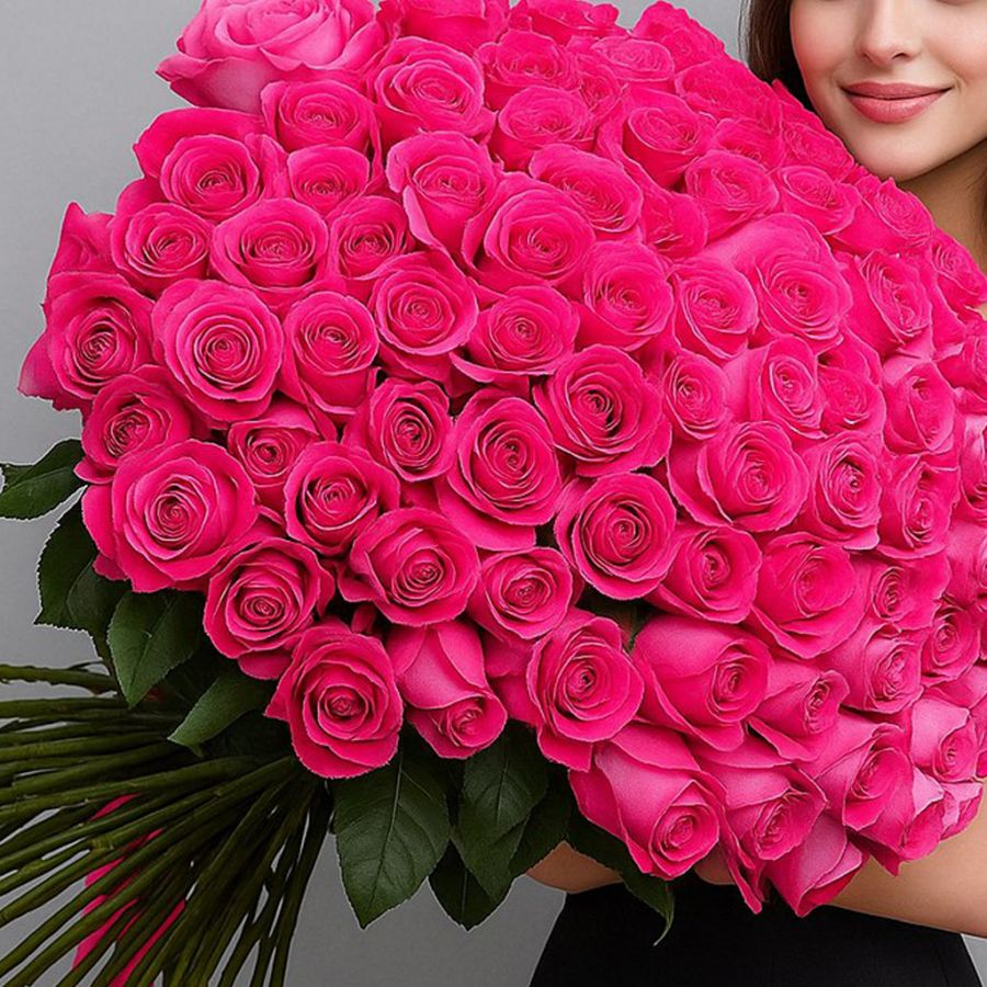 101 роза Эквадор Pink Floyd (70см)