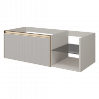 Рифленая тумба Armadi Art Quatro 790-M6-120, стеклянная полка справа, два блока (80+40) схема 2