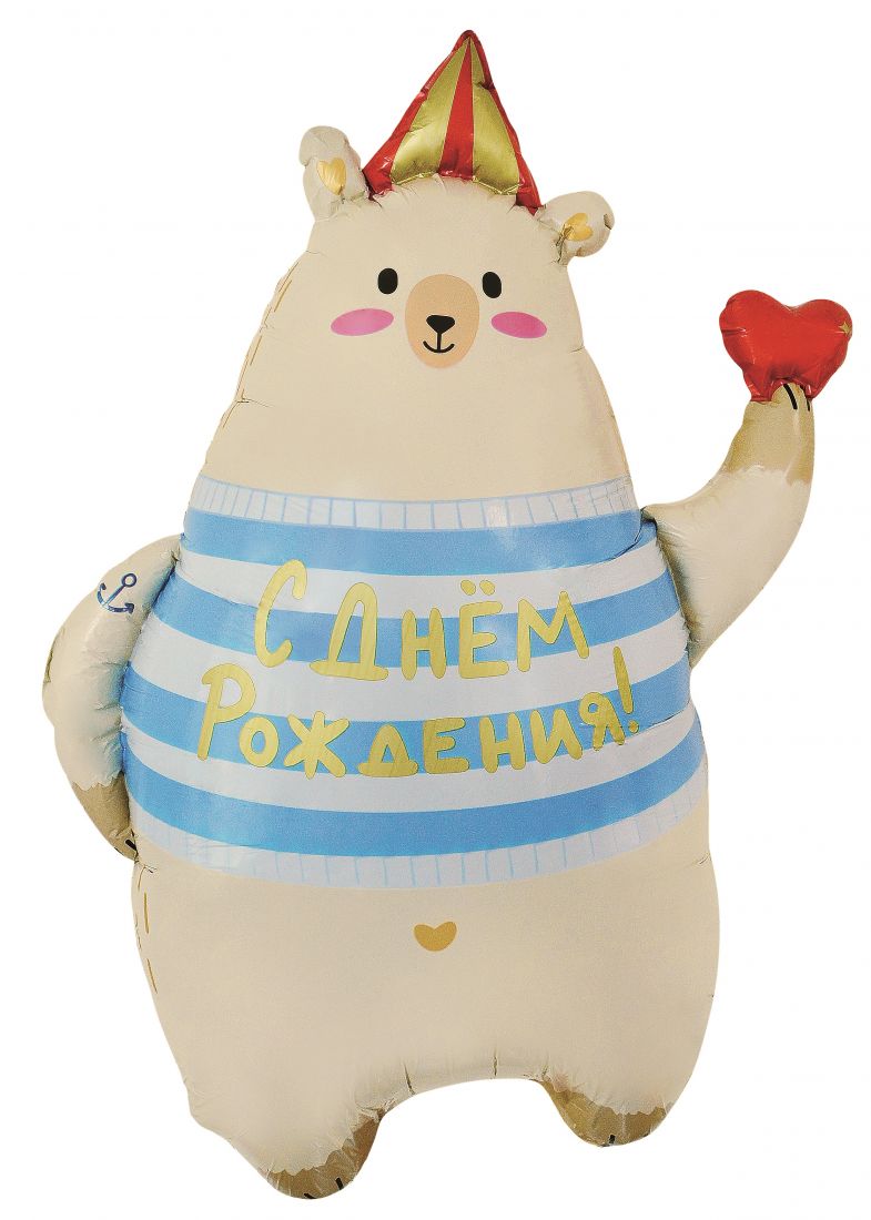 Мишка мотрос шар фольгированный с гелием