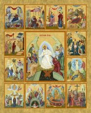 Икона Двунадесятые праздники (рукописная вариант 3)