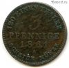 Германия Ангальт-Бернбург 3 пфеннига 1861 A