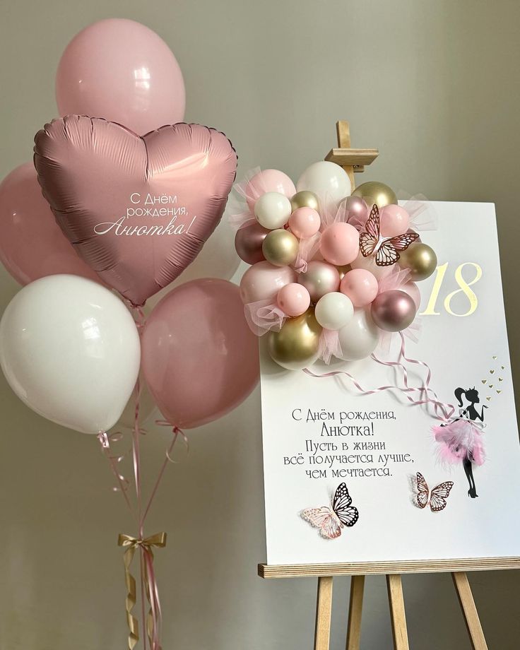 Сет Нюд с воздушной открыткой из шаров с гелием и воздухом