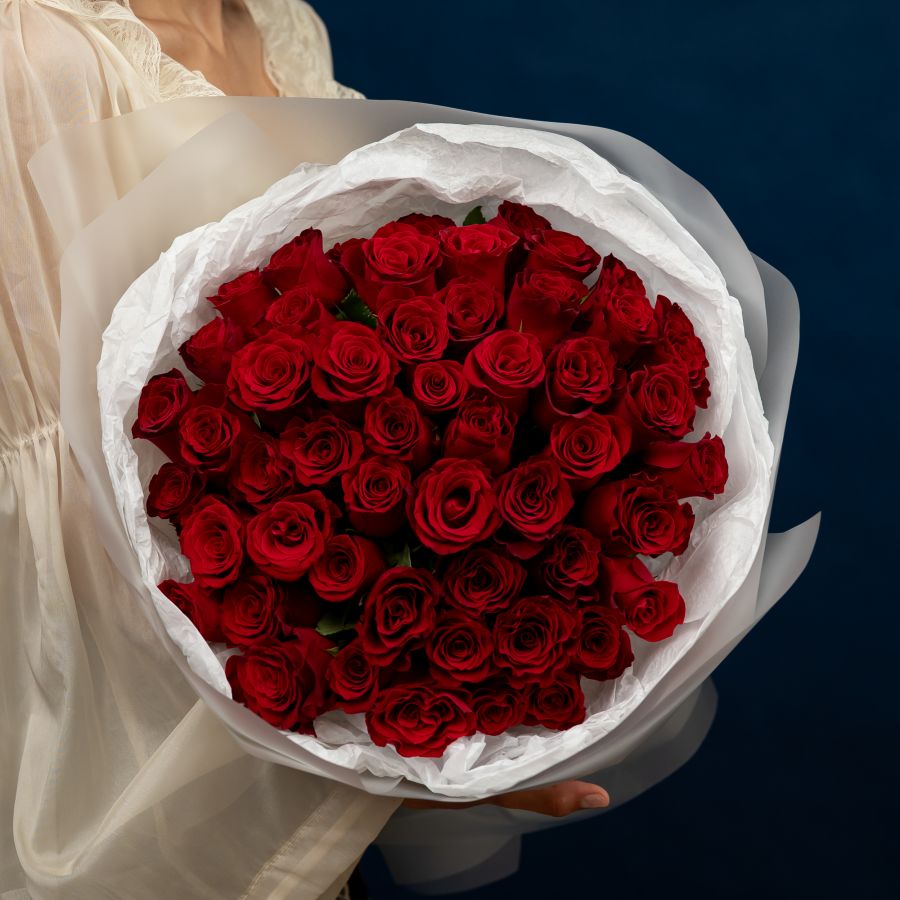 51 красная роза (кения 40см)