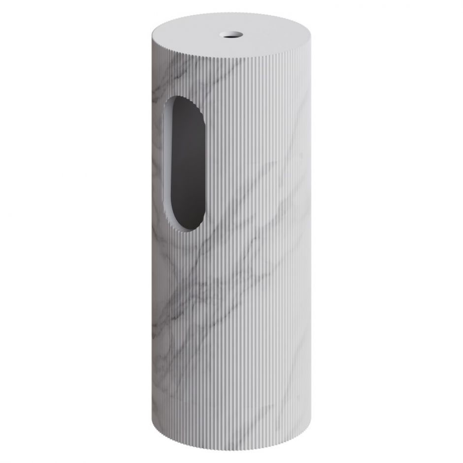 Напольная раковина Sole Corian 40x13 см, рифленая текстура, мрамор ФОТО