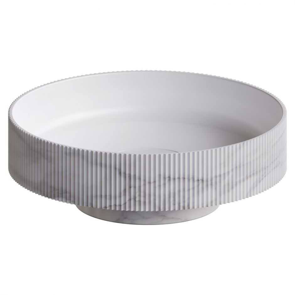 Напольная раковина Sole Corian 40x13 см, рифленая текстура, мрамор ФОТО