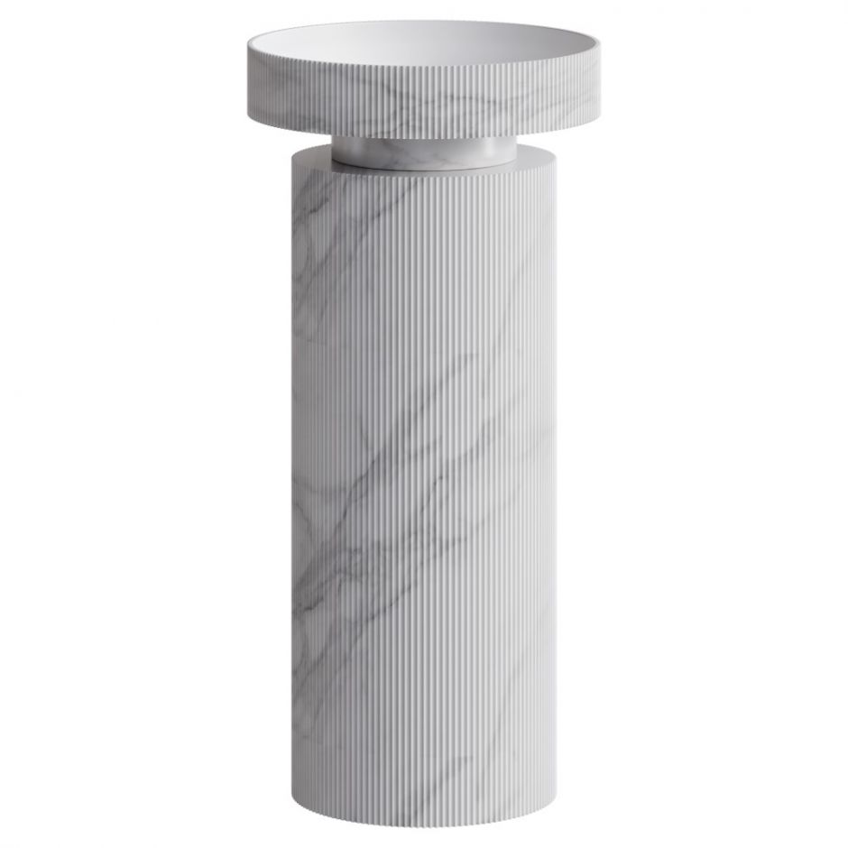 Напольная раковина Sole Corian 40x13 см, рифленая текстура, мрамор