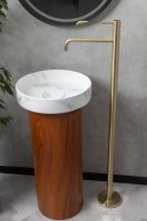 Напольная раковина Sole Corian 40x13 см, деревянное основание схема 2 Напольная раковина Sole Corian 40x13 см, деревянное основание схема 2