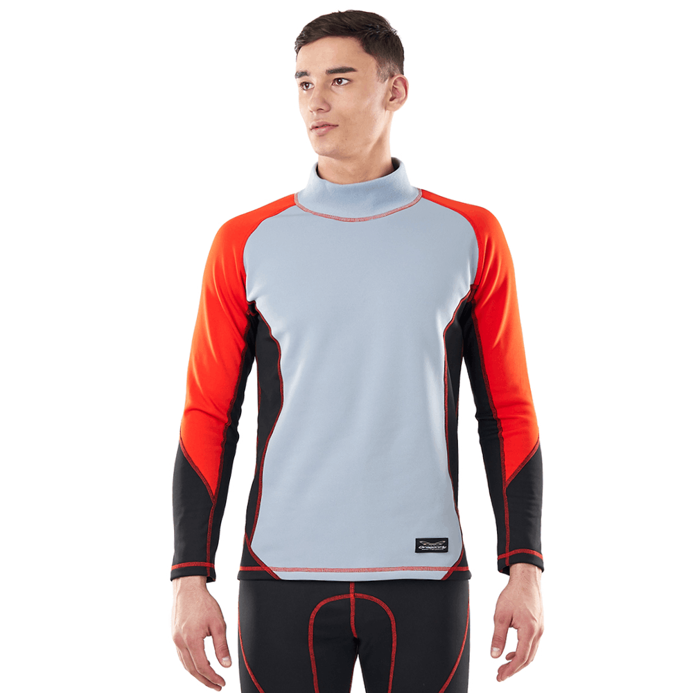 Термокофта зимняя с высоким воротом Man Grey - Orange