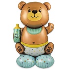 1208-0855  ФИГУРА AIR Малыш Мишка бутылочка голуб/ розовый.