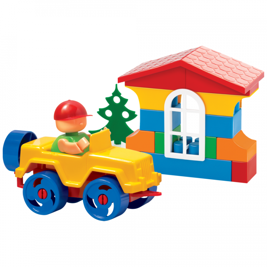 Конструктор "Классик". Блокмен на джипе и маленький домик