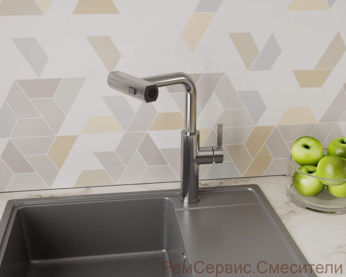 Смеситель для кухни с выдвижной лейкой RUSH Tinos (TI3732-18)