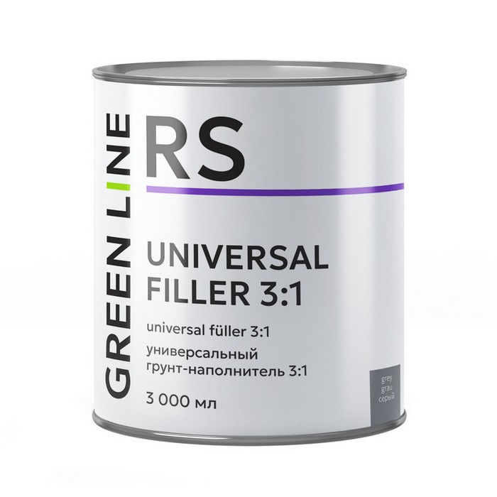 GREEN LINE Universal Filler 3:1. Грунт-наполнитель универсальный, черный, объем 3л.