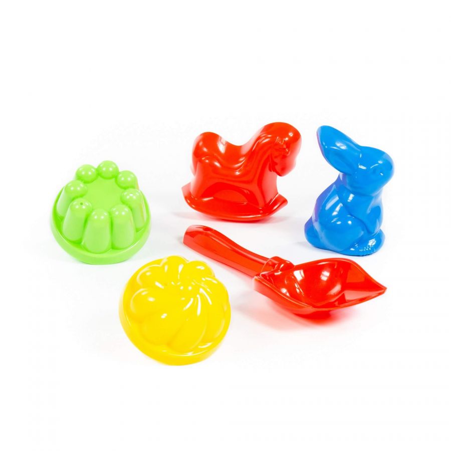 Набор №329: лопатка №5, формочки (заяц + лошадка), 2 формочки