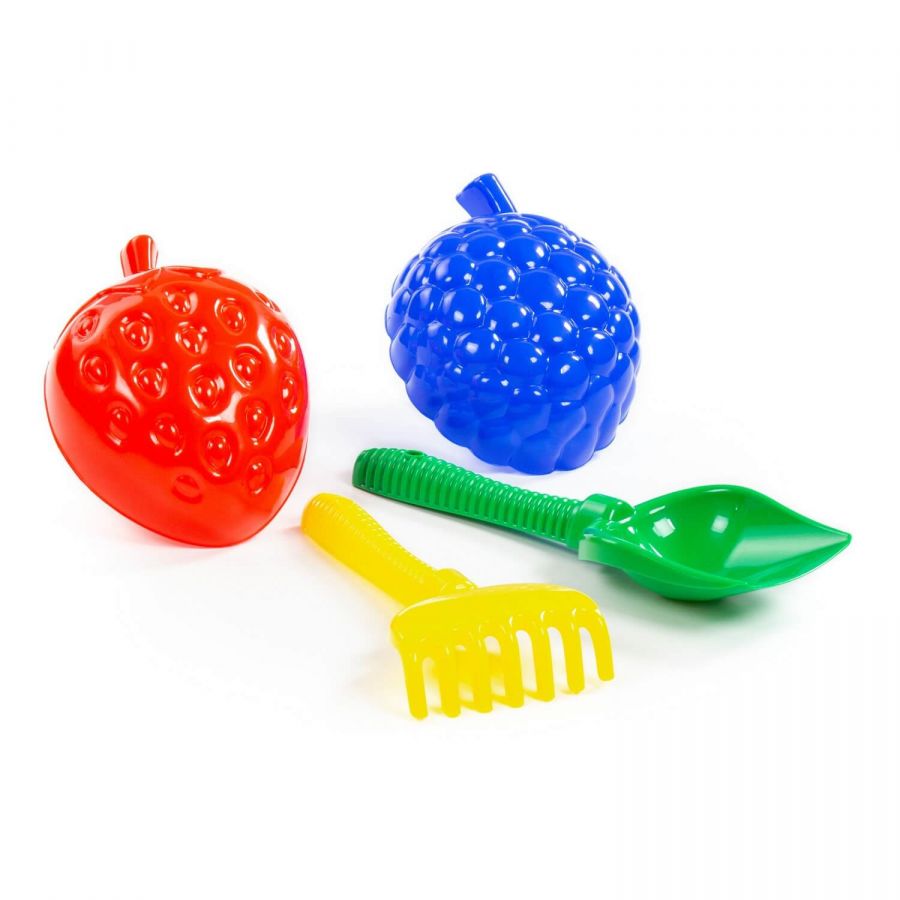 Набор №412: лопата №6, грабли №6, формочки "Фрукты" большие 2 шт