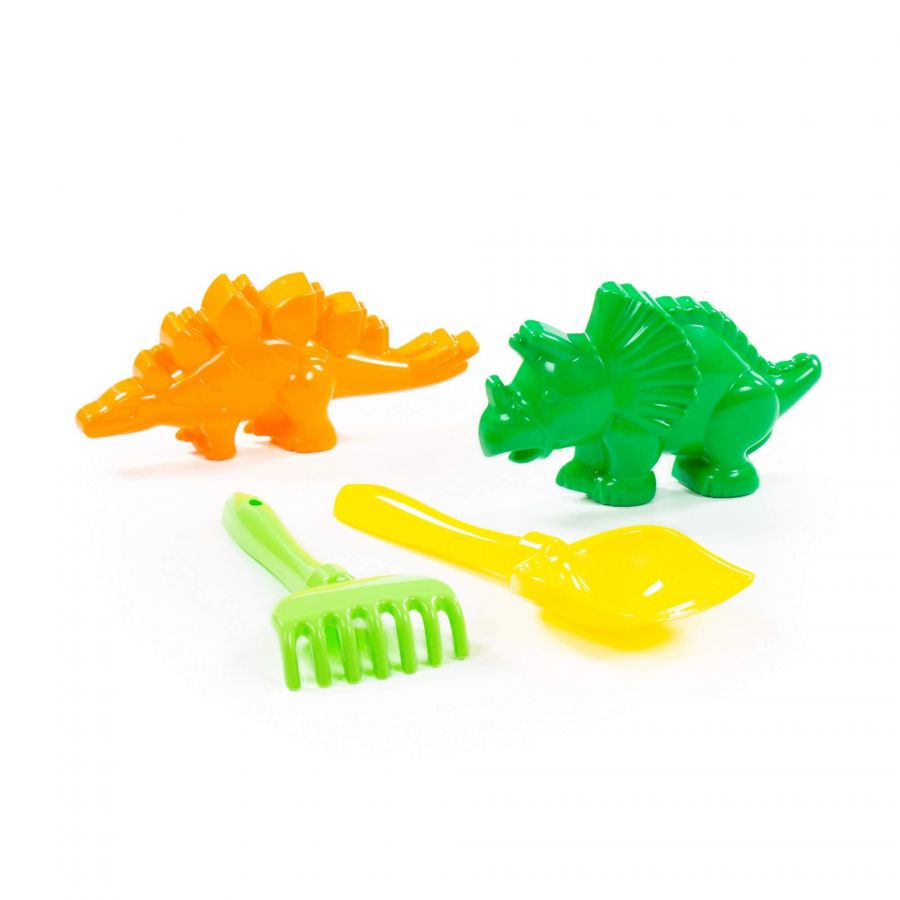 Набор №564: лопатка №5, грабельки №5, формочки (динозавр №1 + динозавр №2)