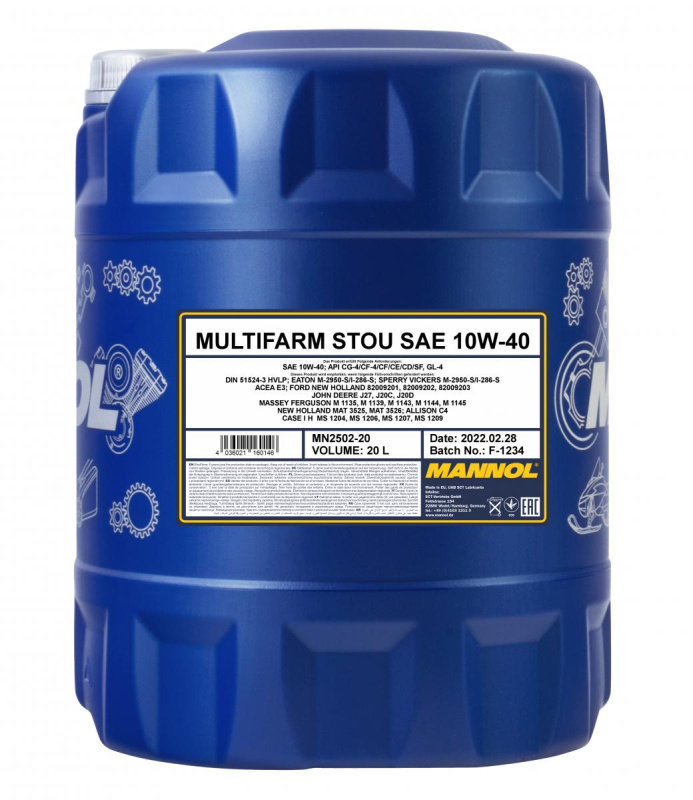 Mannol MULTIFARM STOU 10W-40, 20л