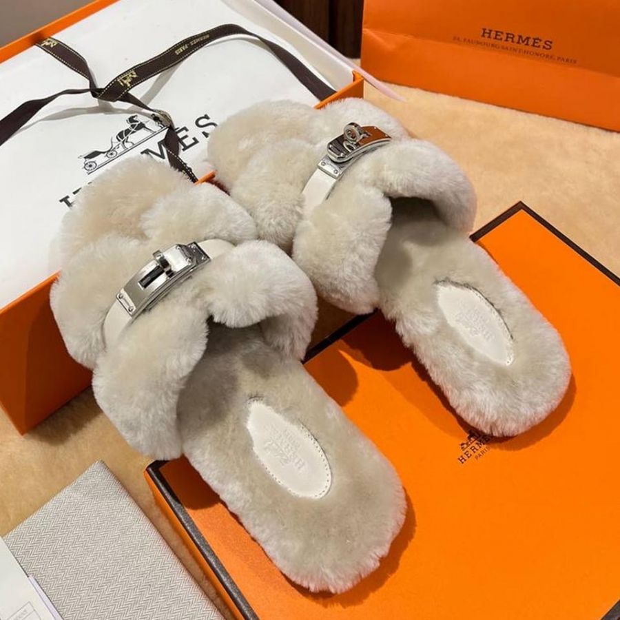 Мюли с мехом HERMES Premium