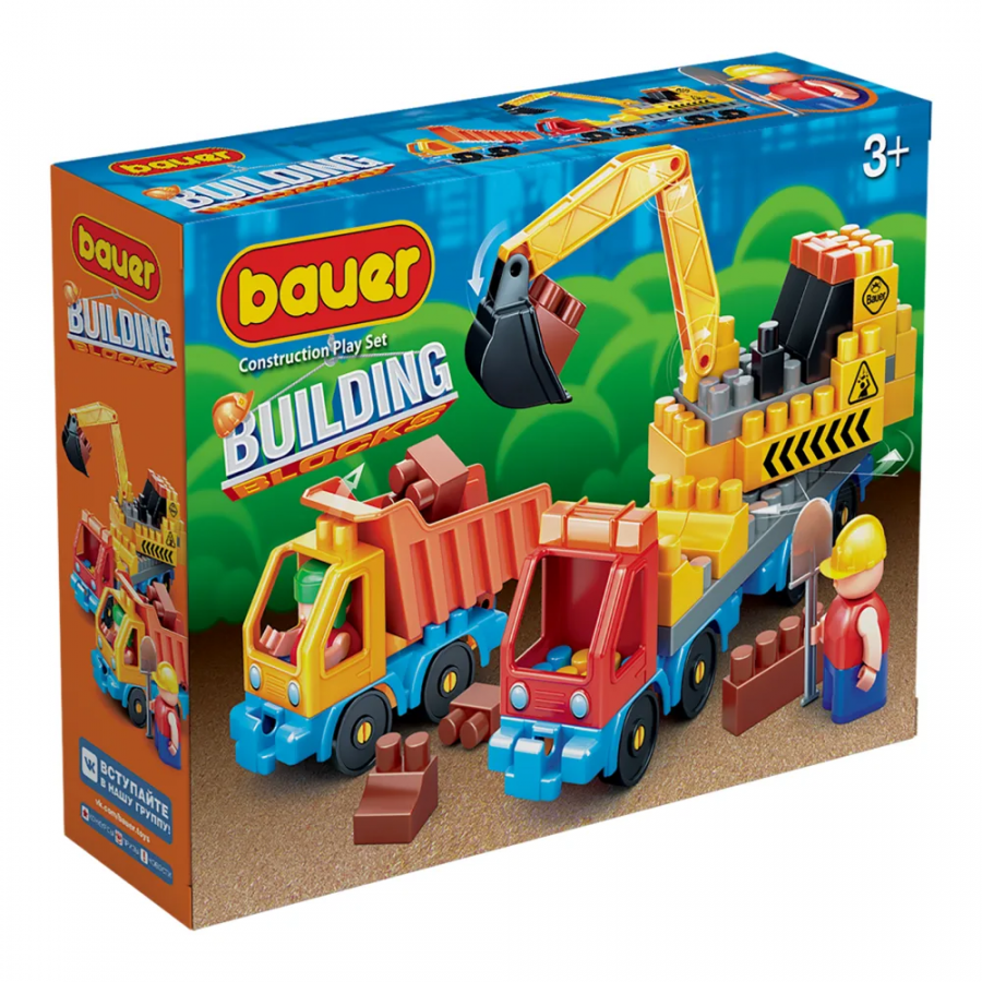 Конструктор "Стройка" экскаватор и грузовик