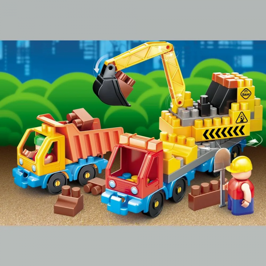 Конструктор "Стройка" экскаватор и грузовик