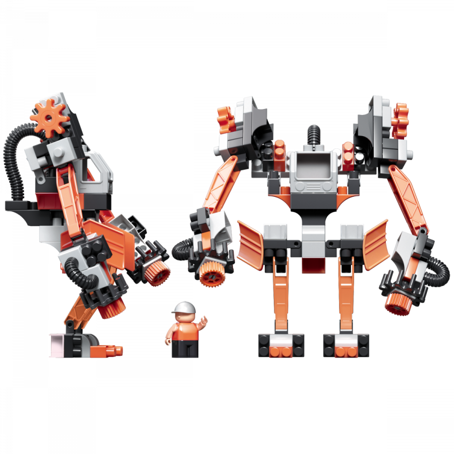 Набор с большим роботом и пилотом в коробке "Technobot" (цвет белый, оранжевый, черный)