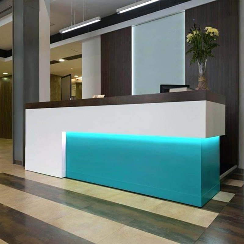 Глянцевая стойка ресепшн (ЛДСП, Пластик)