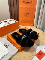 Мюли с мехом HERMES Premium