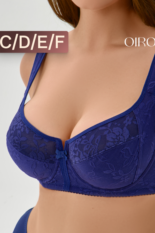 Бюстгальтер OIRO с цветочным принтом DAKOTA 2817 [синий]
