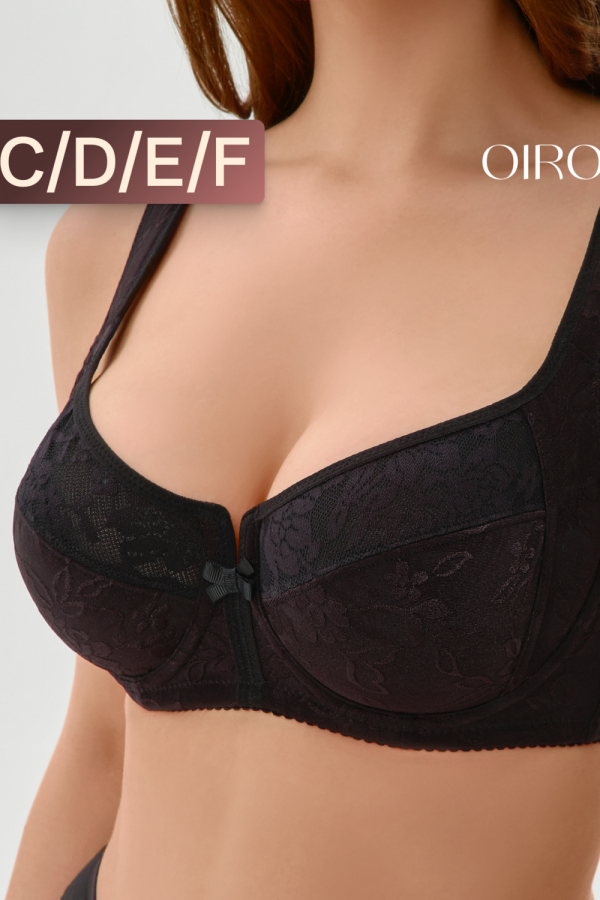 Бюстгальтер OIRO с цветочным принтом DAKOTA 2817 [черный]