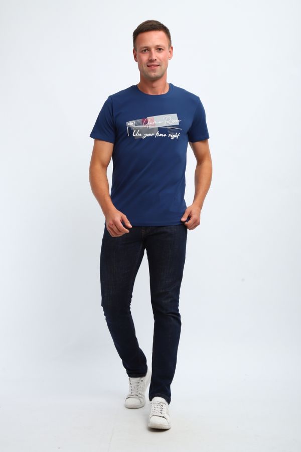 Футболка мужская 058 [индиго]