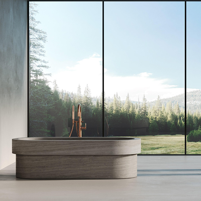 Ванна овальная из мрамора Dea Design Marble Verona DD1561 1840 184х85х54 см