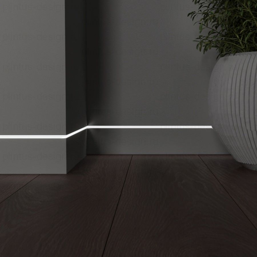 Скрытый плинтус Luxury Wood Decor анодированный 80 мм