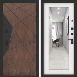 Входная дверь Бункер BN-14 - Зеркало 18 
Белое дерево