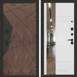 Входная дверь Бункер BN-14 - 19 Зеркало Белый софт