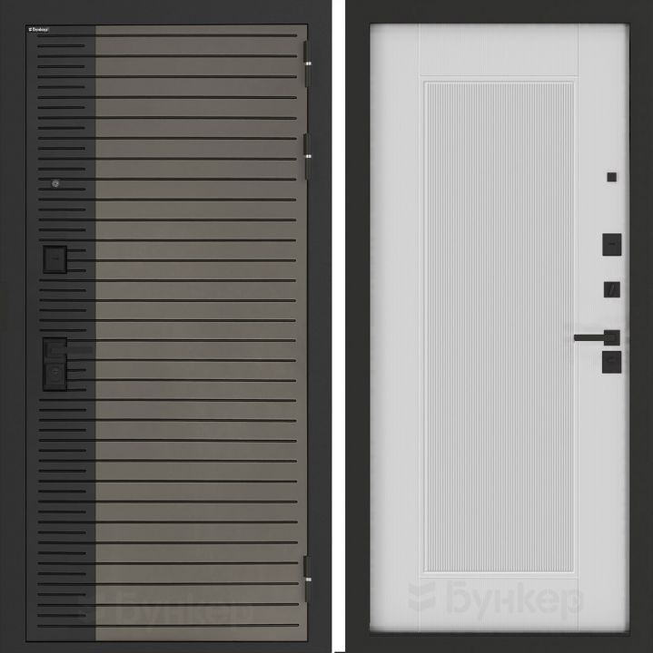 Входная дверь Бункер BN-15 - 30 Белый софт рельеф