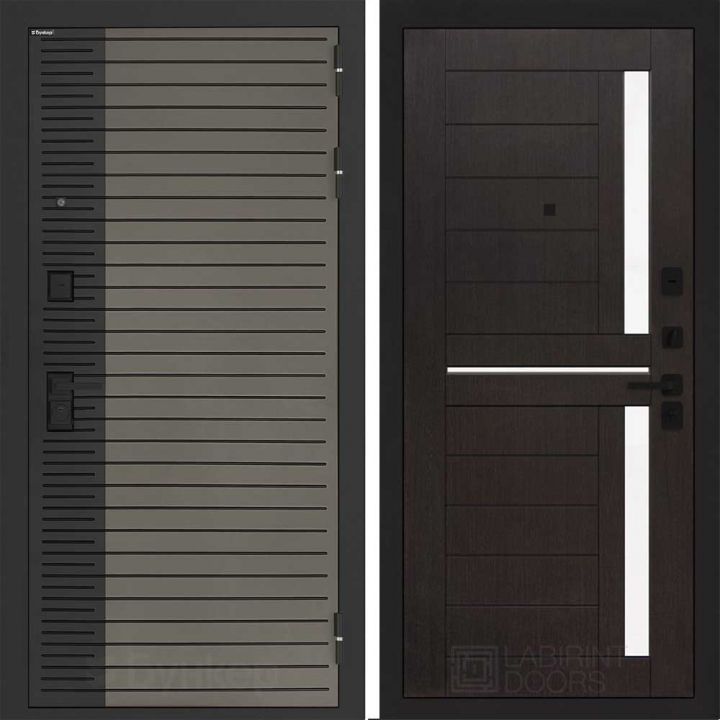 Входная дверь Бункер BN-15 - 02 Венге, стекло белое