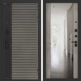 Входная дверь Бункер BN-15 - Зеркало максимум 
Бетон светлый