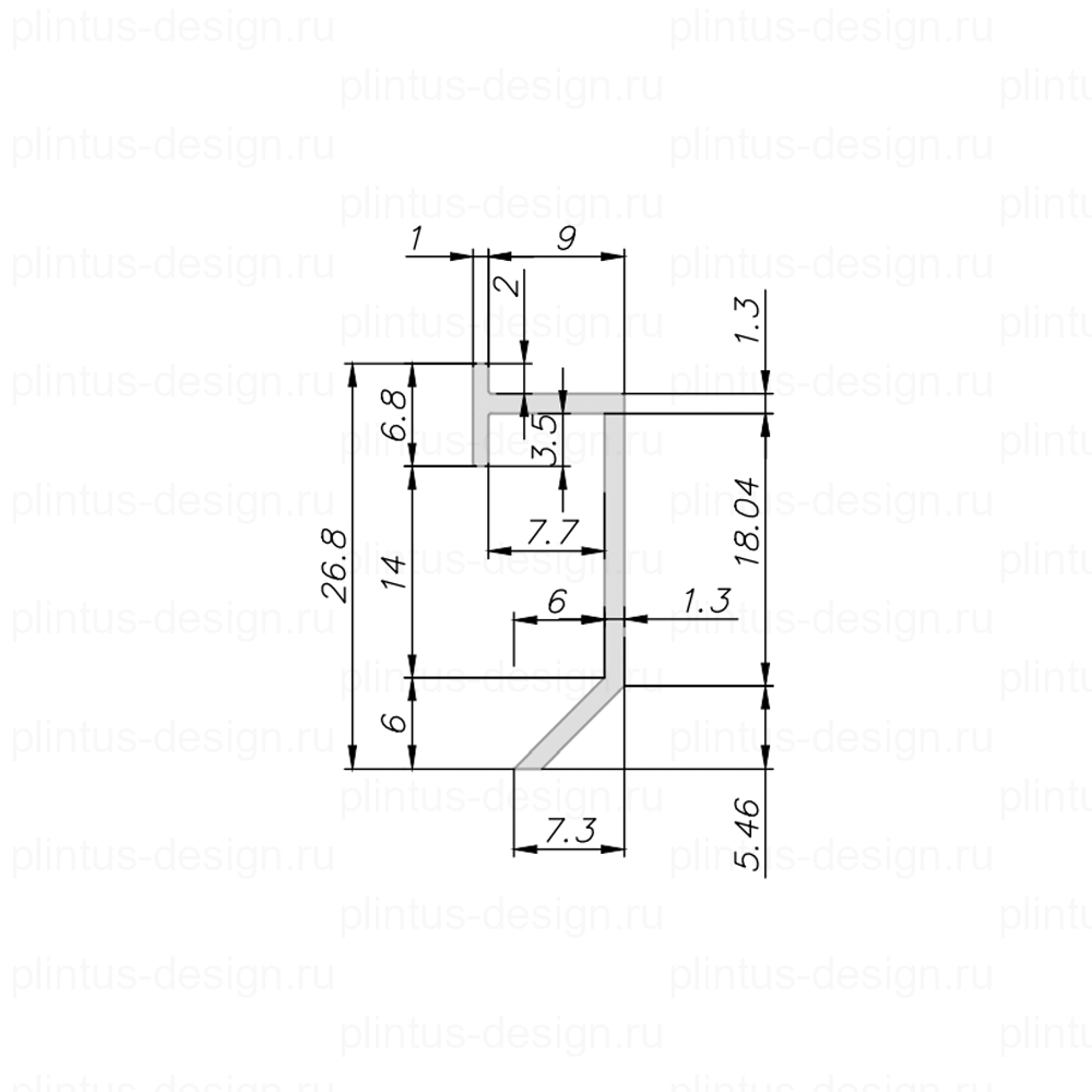 Pro Design 9388 Slim LED теневой плинтус чёрный муар