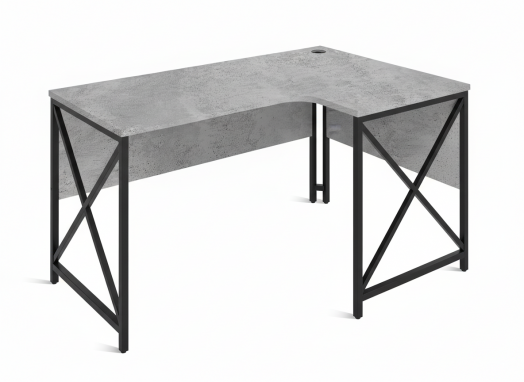 ЛОФТ-4 Стол рабочий эргономичный правый (1350х900-600х750 мм) Бетон