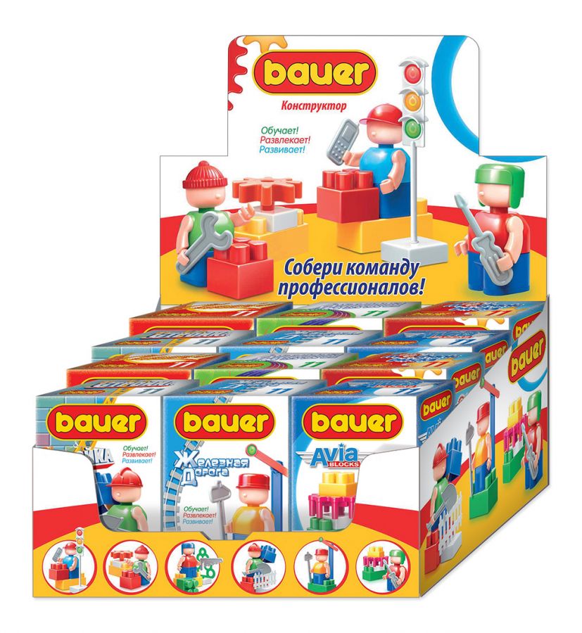 Конструктор 11 деталей в ассортименте (в коробке)