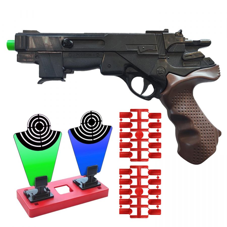 Игровой набор "Стрелок". Пистолет спортивный №1 с 20 мягкими пулями и комплектом мишеней.