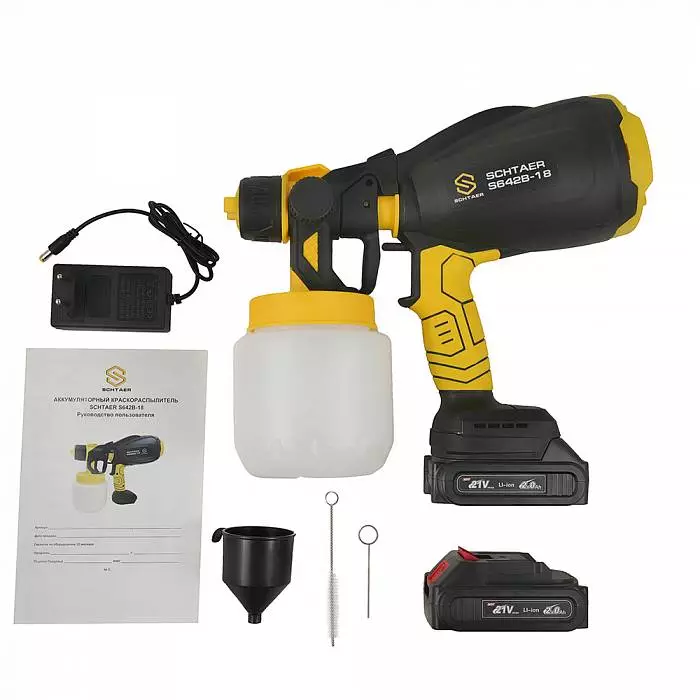 Schtaer S642B-18 аккумуляторный окрасочный пистолет, DC21V, 120W, сопло 1.8мм.