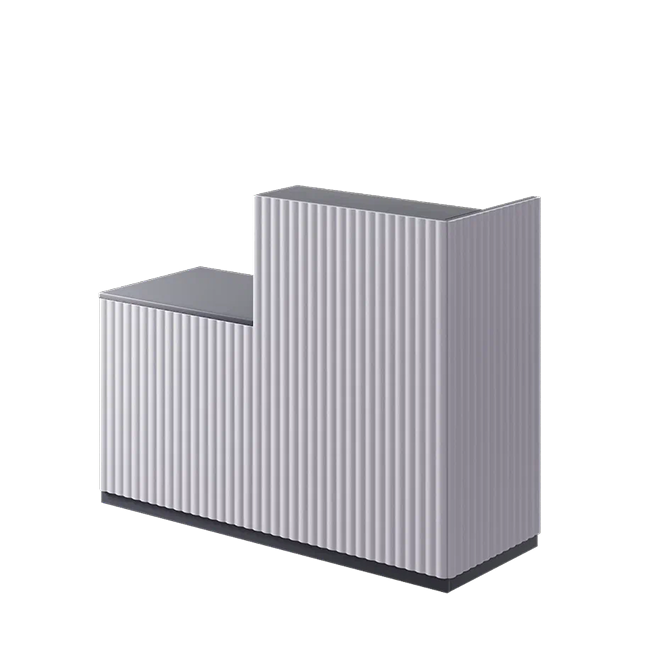 Ресепшн «Фьюжн без декора» в МДФ пленке черный/голубой