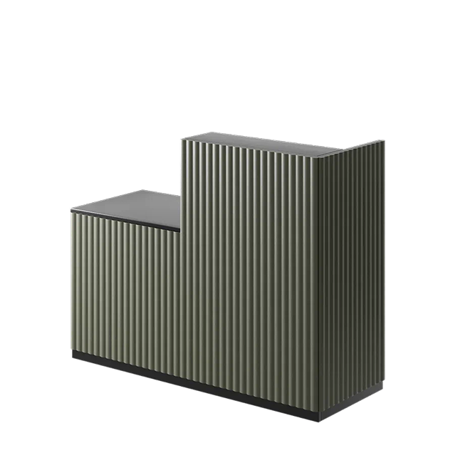 Ресепшн «Фьюжн без декора» в МДФ пленке черный/фентале