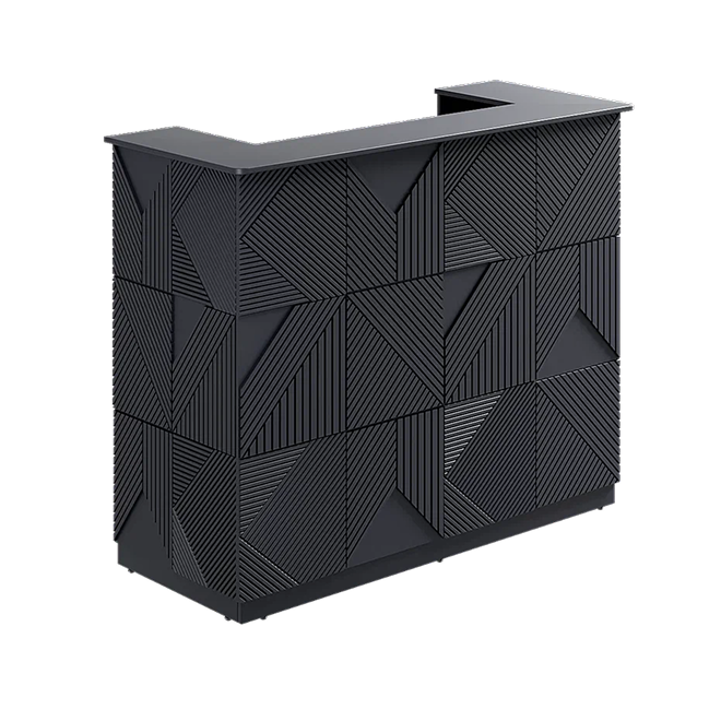 Ресепшн с фрезировкой фокус в МДФ пленке антрацит/сабон