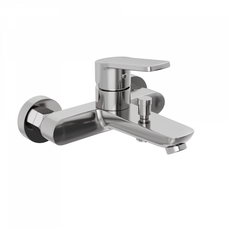 Смеситель для ванны и душа Abelsberg UNF25747CH Lineara, глянцевый хром