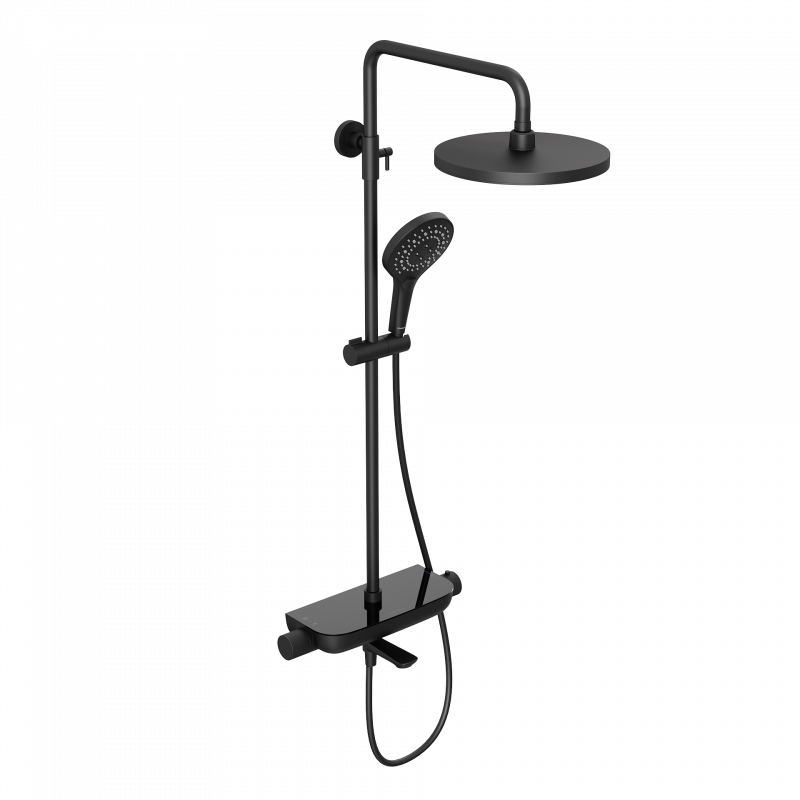 Душевая система Abelsberg Lineara с термостатом с изливом, черный SNS52791MB